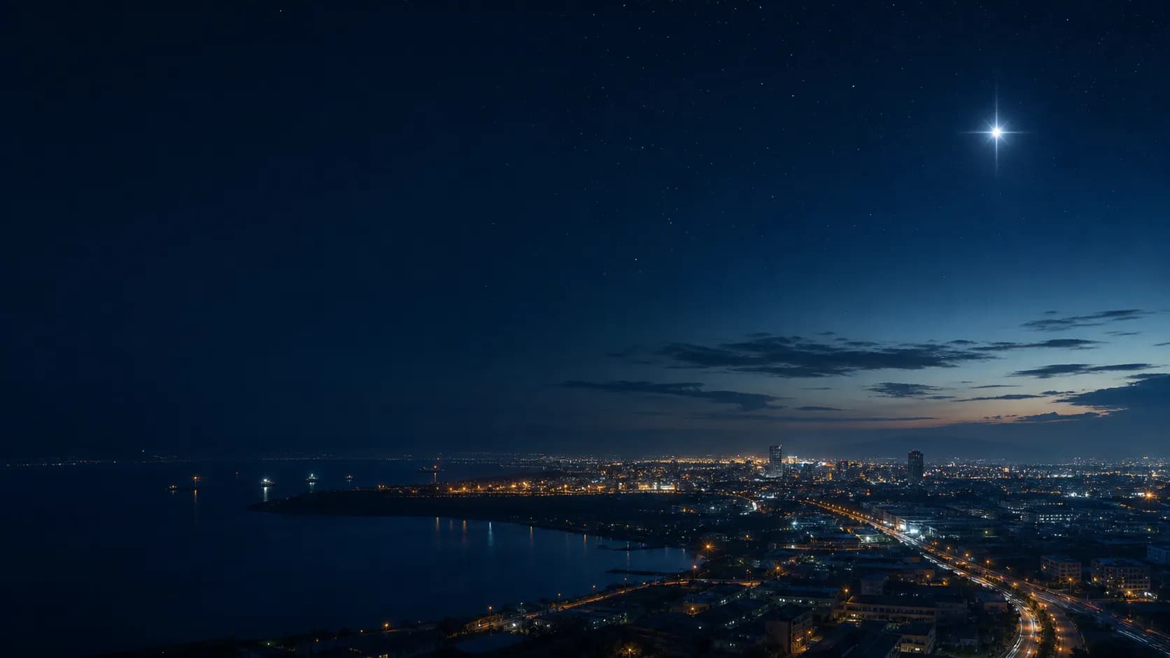 A Philippine coastal city beneath the North Star